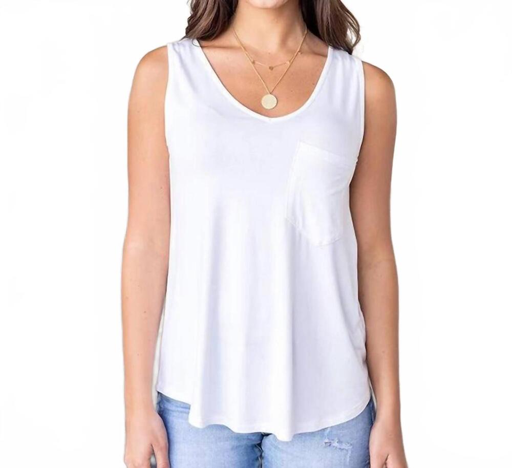 NEW GRACE AND LACE perfect pocket scoop tank top in ivory